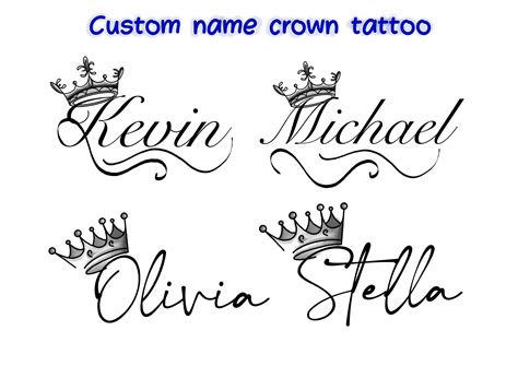 crown and name tattoo designs|female crown tattoos.